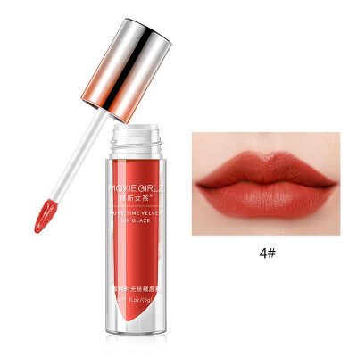 

4 Colors Non Blooming Makeup Lipstick Girl Pure Velvet Lip Glaze Long Lasting Moisturizing Not Easy to Bleach