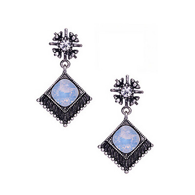 

1 pair Vintage Accessories Crystal Metal Drop Earrings For Women