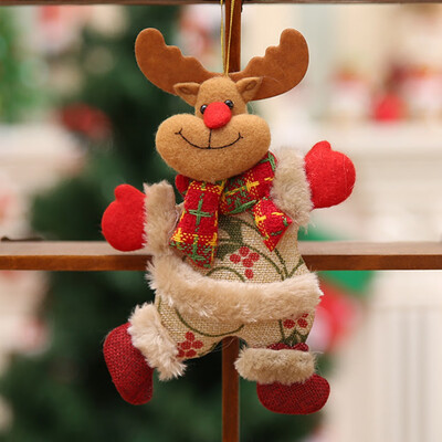 

Cute Christmas Ornaments Santa Claus Snowman Reindeer Toy Doll Xmas Tree Hanging Decor Gift