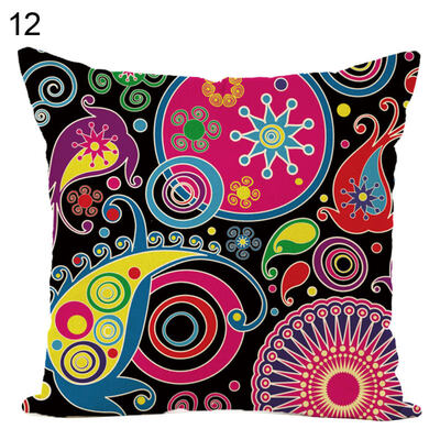 

Graphic Pattern Square Linen Throw Pillow Case Cushion Cover Sofa Bed Car Decor