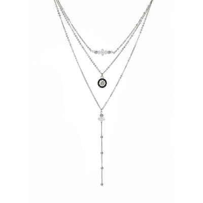 

Fashion Trendy Alloy Choker Multi-layer Necklace Gift for Women Girl Boho Layering Chain Set Lady Jewelry