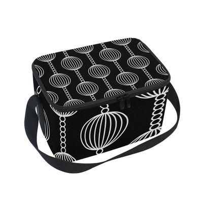 

ALAZA Insulated Lunch Box Geometric Vector Pattern Lunch Bag for Men Women Portable Tote Bag Cooler Bag