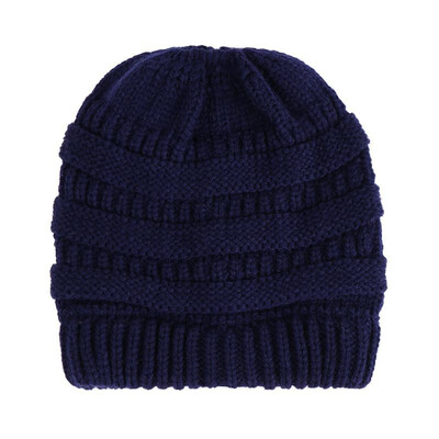 

Fashion Women Knitted Beanies Tail Hat Dome High Bun Ponytail Winter Warm Cap Skullies Headwear