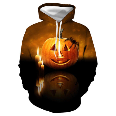 

Toponeto Mens Casual Scary Halloween Lover 3D Print Party Long Sleeve Hoodie Top Blouse