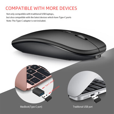 

HXSJ M90 Dual Mode Wireless Mouse BT50 24G Optical Mouse Ergonomic Rechargeable Mice 1600DPIWhite