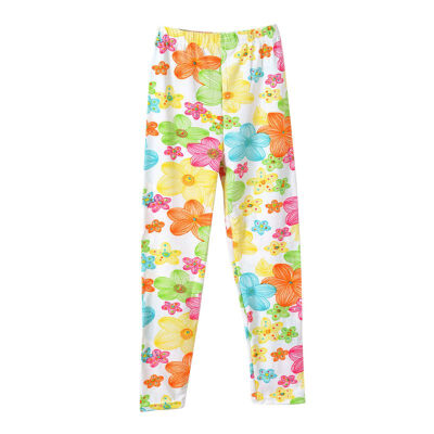 

New 2-13Y Children Girls Leggings Kids Butterfly Floral Flower Print Pants Girls Pants