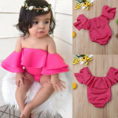 

Canis Newborn Baby Girl Bodysuit Romper Jumpsuit Off Shoulder Sunsuit Clothes