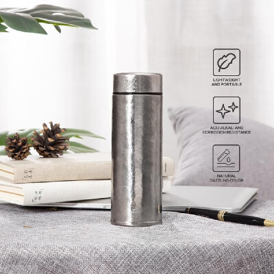 

Pure Titanium Water Bottle Vacuum Insulated Cup Thermos Bottle 260ml400ml Hot Cold Vacuum Flask Gift for Friends