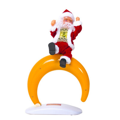 

Christmas Santa Claus Music Toy Electric Lovely Climbing Plush Christmas Santa Claus Decoration Gift