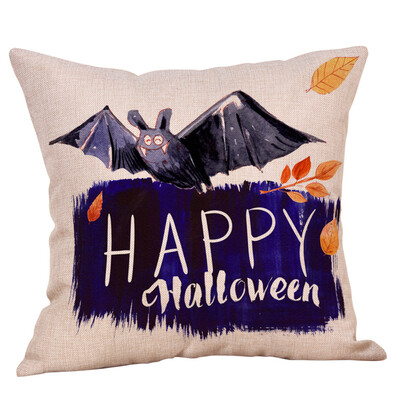 

Toponeto Happy Halloween Pillow Cases Linen Sofa Cushion Cover Home Decor