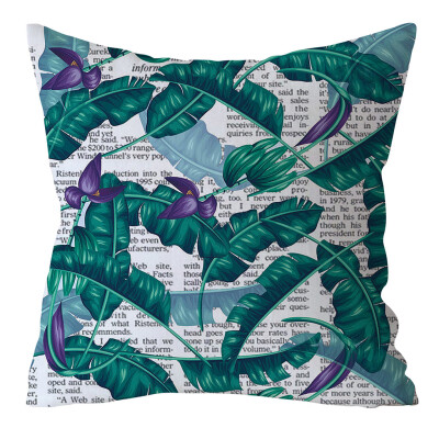 

〖Follure〗Green Leaf Printed Pillow Case Polyester Sofa Car Cushion Cover Home Decor