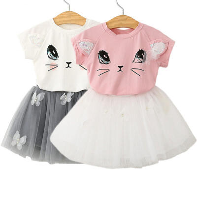 

Infant Toddler Kids Baby Girls Shirt TopsTutu Skirt Dress Outfits Clothing Sets