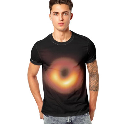 

Toponeto Mens 3D Summer Casual T-shirt Black Hole Printing Sport Breathable Top Blouse