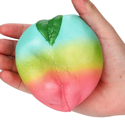 

YIWULA11CM Rainbow Honey Peach Cream Scented Squishy Slow Rising Squeeze Strap Kids Toy