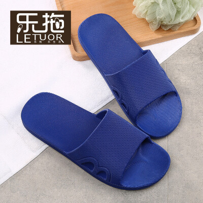 

Le drag letuo home bathroom soft bottom non-slip home beach bath male&female couple casual sandals&slippers LT2701 mens dark blue 4445 yards