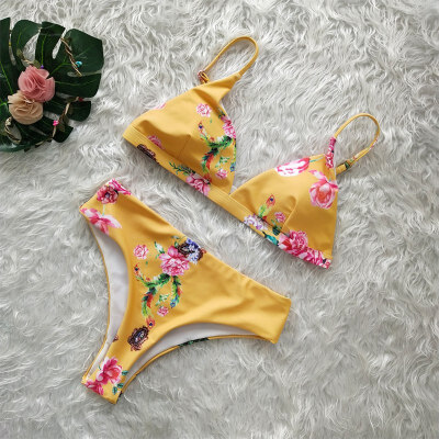 

2019 Sexy Leopard Print Women Swimwear Suit Push Up Two-pieces Triangle Bathing Suit Summer Casual Intimates Lingerie