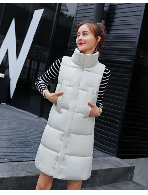 

2018 autumn&winter new Korean style vertical collar casual fashion warm mocha badminton down cotton vest female vest