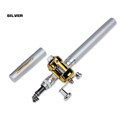

Pocket Telescopic Mini Fishing Pole Pen Shape Folded Fishing Rod With Reel Wheel Dropshipping