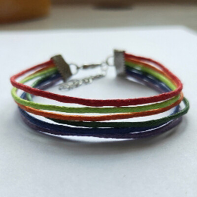 

Gay Pride Rainbow Rope Charm Bracelets Bangles For Gay Lesbian Jewelry Gifts