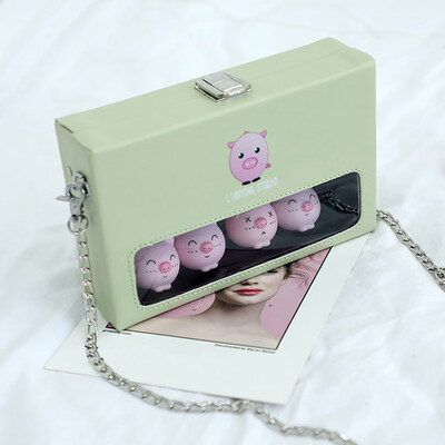 

Tailored Women Small Fresh Transparent Cute Pig Shoulder Bag Chain Wild Messenger