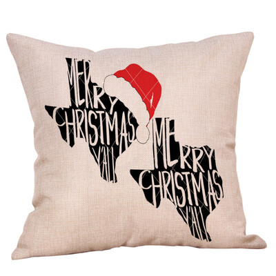 

Tailored Cotton Linen Christmas Tree Zipper Closure Pillow Case Throw Cushion Cover Home