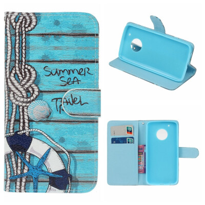 

MOONCASE MOTO X 2017 Painted Pattern Leather Case - Sea Travel