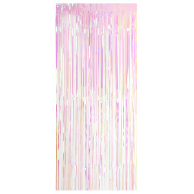 

92 245cm Iridescent Metallic Foil Fringe Curtain Rainbow Tinsel Shimmer Window Door Curtain Wall Backdrop Panel Decoration for W