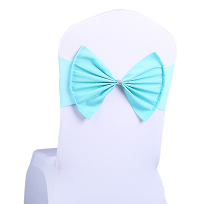 

Chair Back Bow Elastic Bow Belt Elastic Stretch Chair Covers Banquet Wedding Party Decoration