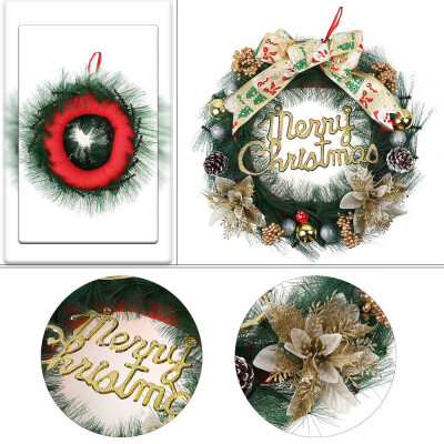 

〖Follure〗Christmas Wreath Decor For Xmas Party Door Wall Hanging Garland Ornament 40CM