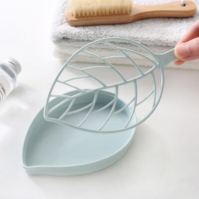 

Double Layer Leaf Shape Drain Soap Box Soap Storage Box Container Portable Leaf Modeling Soap Dishes Holder Bathroom Supplies