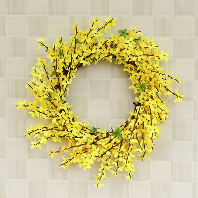 

Gobestart Artificial Flower Leaf Wreath Wall Window Door Hanging Home Wedding Decoration