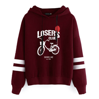

New Fashion Women The Losers Club Bike Sweatshirt Hoodie Letter Printing Hooded Sweatshirt Pullover Long Sleeve Causal Hoodie