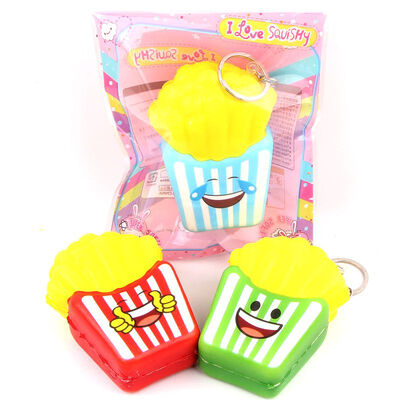 

Fake Food 1PC Mini French Fries with Key Ring Scented Charms Hand Wrist Squishy Toys Farmhouse Decor Random Color