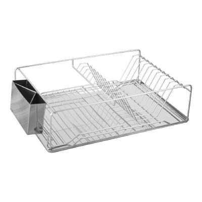 

1 Tier Stainless Steel Dish Rack Dish Drainer Utensil Cookware Flatware Drying Dryer Rack Holder with Draining Board Holder for Ki