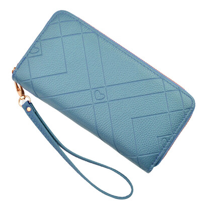 

Lady Double Layer Zip Faux Leather Wallet Wristlet Purse Clutch Bag Phone Holder