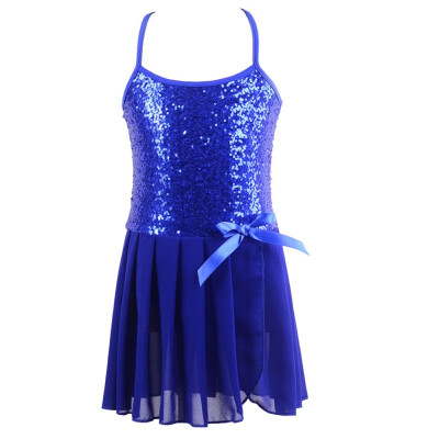 

Children Kids Girls Fashion Concise Ballet Costume Chiffon Sequin Decoration Sports Dancing Dress body suit