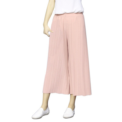 

Summer Female Chiffon Wide Leg Pants Women High Waist Pleated Wrinkle Loose Girls Thin Section Fashion Sexy Korean Pants