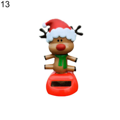 

Solar Power Santa Snowman Elk Shaking Head Car Dashboard Ornament Christmas Gift