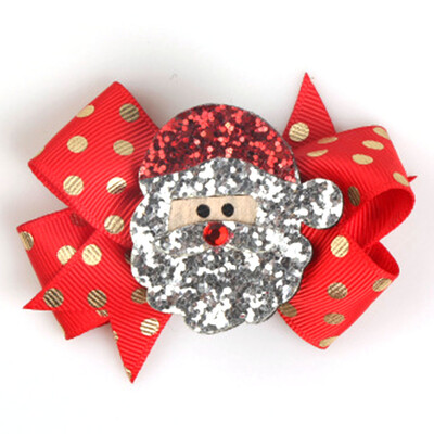 

2Pcs\Set Christmas Series Hair Pin Cute Glitter Hairpin Elk Snowman Hair Clips Kids Hair Accessories
