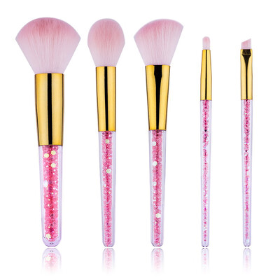 

5pcs Unisex Cosmetic Beauty Make Up Tool Transparent Brush Crystal Brushes Foundation Blending Power Eyeshadow Brush
