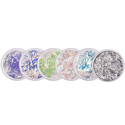 

6Pcsset Women Girls Glitter Nail Strip Sequin 3D Nail Art Nail Stickers Decal Tips Sticker DIY Jewelry