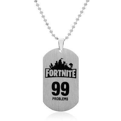 

For-Tnite Stainless Steel Necklace Cool Pendant Fans Favorite Gamer Gifts for Teen Adults