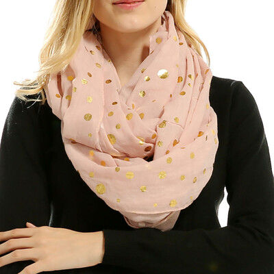 

Gobestart Lady Women Soft Warm Bronzing Dots Print Neck Scarf Wrap Scarves Muffler