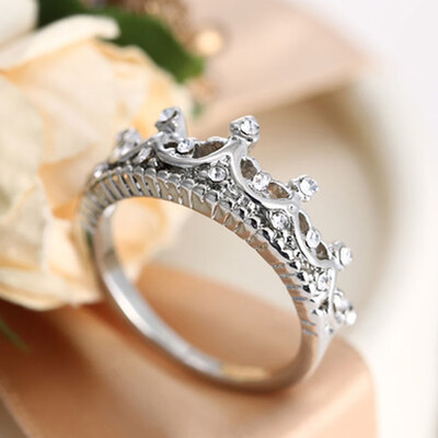 

Rose-Shape Ring Fashion Diamond Ring Rose Gold Crown Ring Wedding Engagement Party Jewelry Best Gift for Women Girl