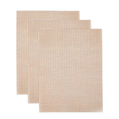 

3pcsSet BBQ Grill Mesh Mats Non-stick Barbecue Grilling Mats High Security Grid Shape BBQ Mat with Heat Resistance For Outdoor