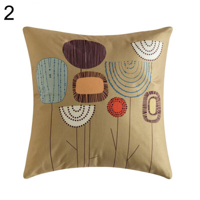 

Retro Circular Flower Linen Pillow Case Cushion Cover Sofa Bed Car Office Decor