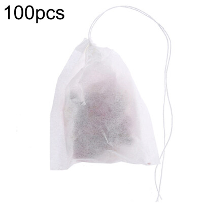 

100Pcs Teabag Strainer Infuser Drawstring Seal Herb Loose Tea Filter Paper Bags