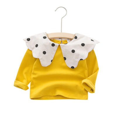 

2019 New 5 Colors Autumn Baby Girl Long Sleeve T-Shirts Kids Polka Dot Printed Tops Tees Casual Blouse