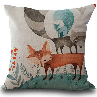 

〖Follure〗Fox Print Sofa Bed Home Decoration Pillow Case Cushion Cover