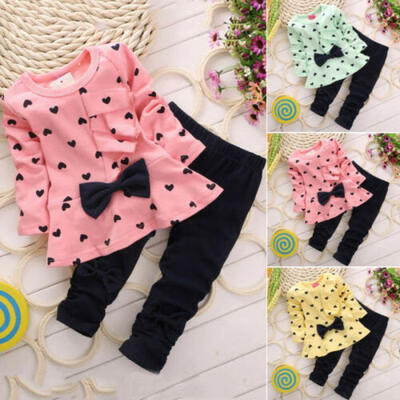 

2PCS Toddler Kids Baby Girls Outfit Clothes Long SleeveTopsPants Trousers Set